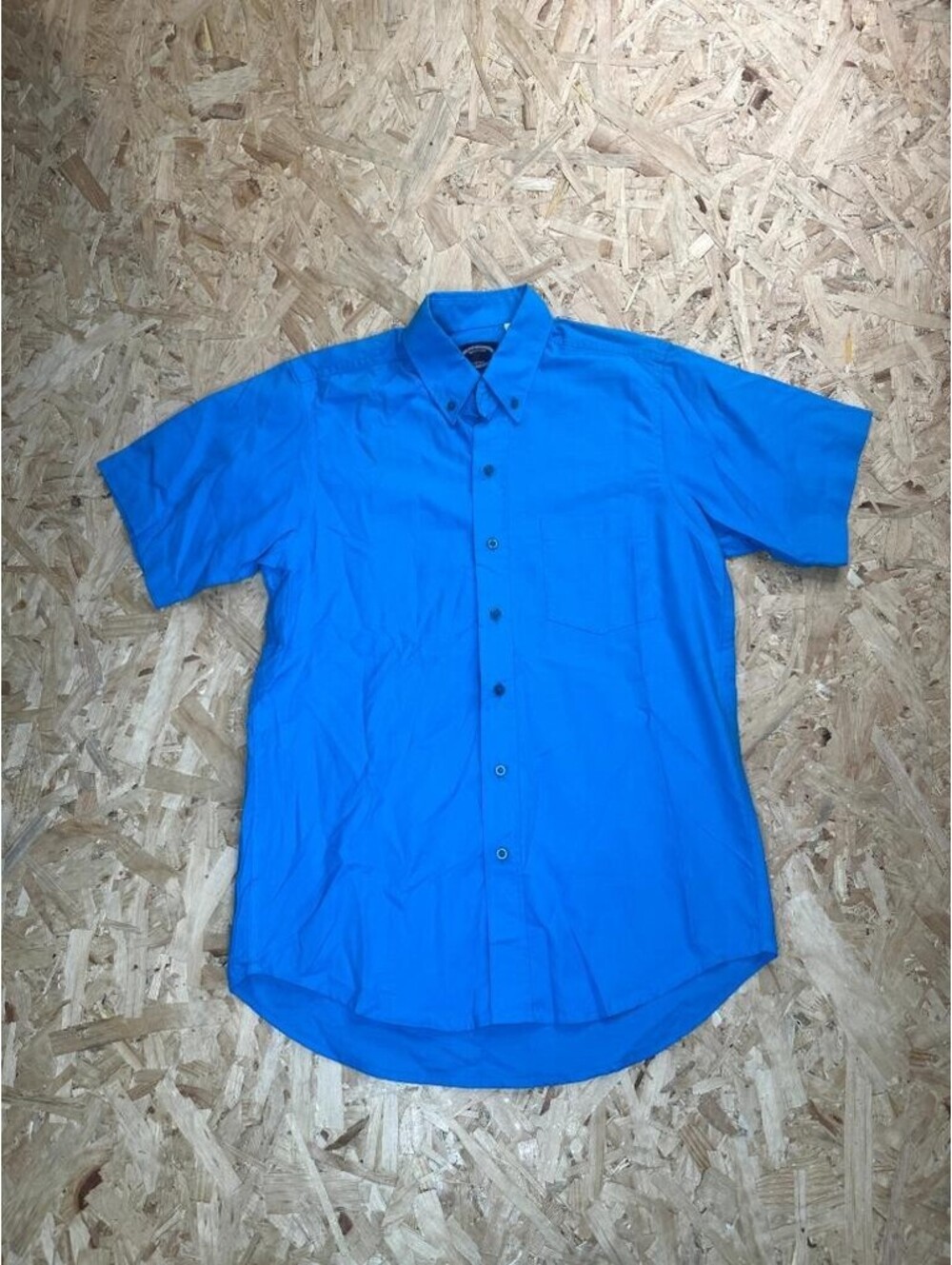 Millennium Oxford Shirt Mens Small Blue Short Sleeve Button Down Cotton Blend